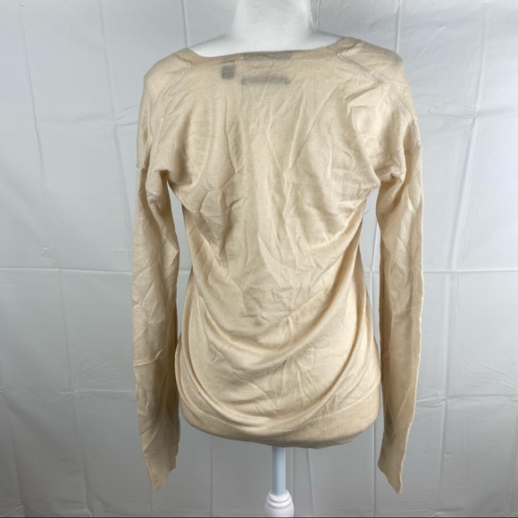 Women's Country Road Off White V-Neck Long Sleeve Wool/Silk Top Size XS - Picture 3 of 8